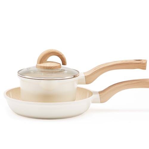 3 Piece Nonstick Ceramic Pots and Pans Set