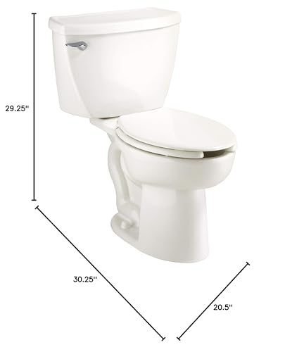 American Standard 2462016.020 Cadet Two Piece Toilet, 30.25" Length x 20.5" Width x 29.25" Height, White