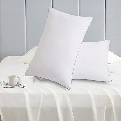 Bed Pillows for Sleeping - Standard Size(18"x26") Set of 2 Pillows Allergy Friendly Microfiber Shell Fluffy Down Alternative Filling Breathable Pillow Suitable Back Stomach or Side Sleepers