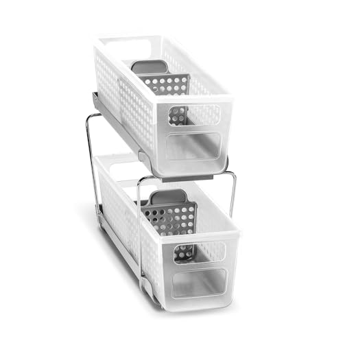 2-Tier Mini Plastic Under Sink Organizer with Bins