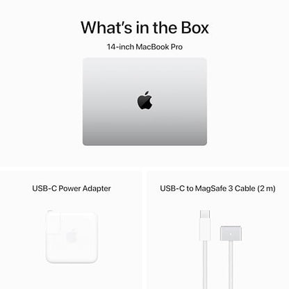 Apple 2023 MacBook Pro Laptop M3 Pro chip with 11‑core CPU, 14‑core GPU: 14.2-inch Liquid Retina XDR Display, 18GB Unified Memory, 512GB SSD Storage. Works with iPhone/iPad; Silver