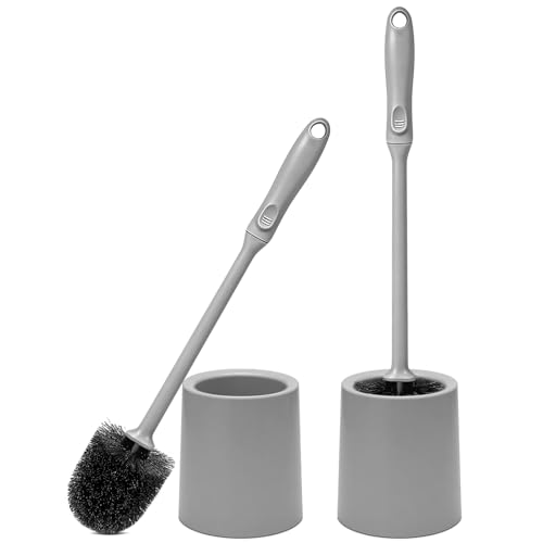 2 Pack Long Handle Toilet Brush and Holder