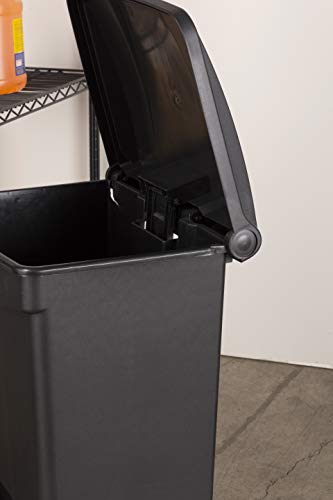 Safco Step-On Indoor Plastic Trash Can for Home & Commercial Use, Hands-Free Disposal, 23 Gallon, Black