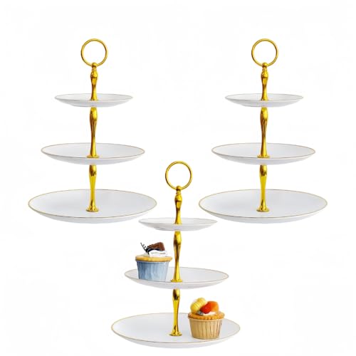 3 Pack 3 Tier Cupcake Stand Dessert Serving Tray