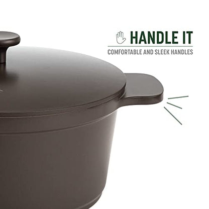 Goodful All-In-One Pot, Multilayer Nonstick, High Performance Cast Dutch Oven With Matching Lid, Roasting Rack And Turner, Made Without PFOA, Dishwasher Safe Cookware, 4.7-Quart, Graphite