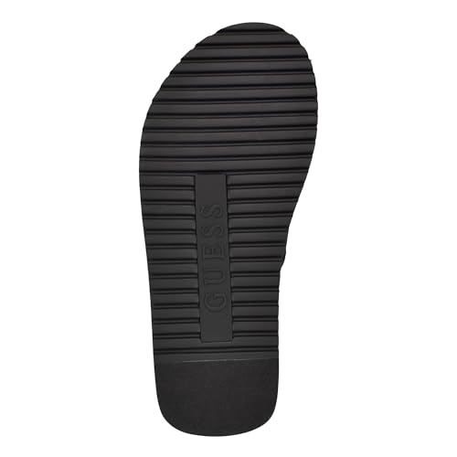 Guess Men's HARTZ Slide Sandal, Black Logo Multi 001, 8