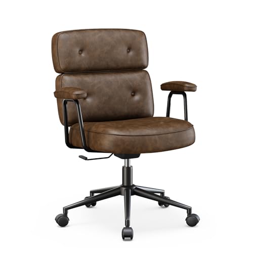 Ergonomic PU Leather Office Chair with Lumbar Support