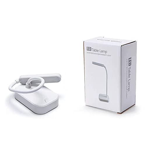 Small desk lamp battery powered,White portable desk lamp,Usb Power cord,Adjustable gooseneck hose,3 position light,White eye protection light,For small spaces,Home office and Reading,kids mini lamp