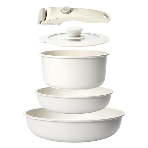 5 Piece Nonstick Detachable Handle Cookware Set