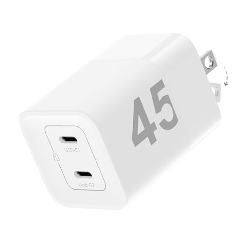 45W GaN Dual USB C Fast Charger Block