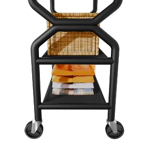 Wiracks Double Rod Rolling Clothes Rack with Shelves
