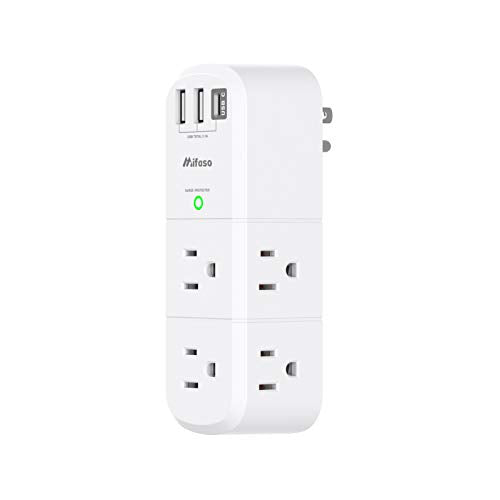 6 Outlet USB Surge Protector Swivel Power Strip