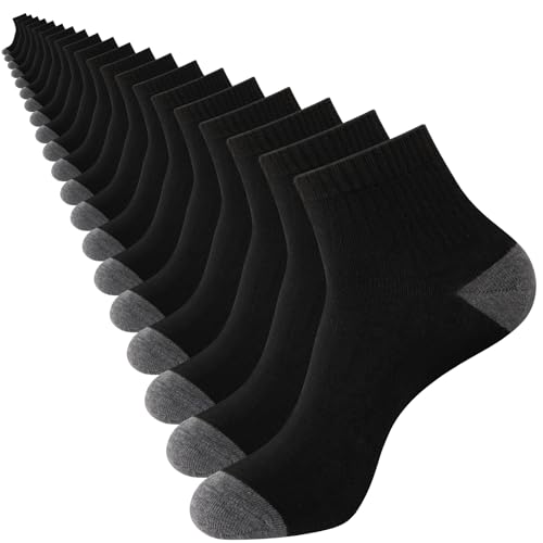 20 Pack Men’s Ankle Socks Crew Quarter Bulk
