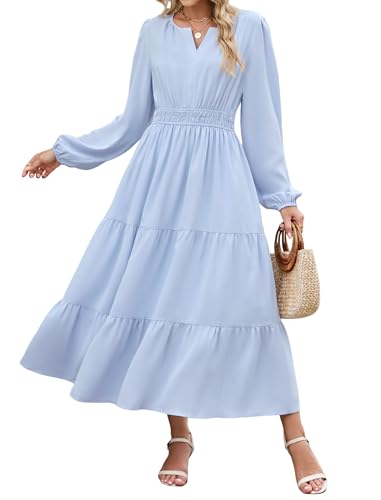 Long Sleeve A-Line Flowy Maxi Dress