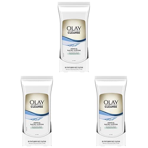 Olay Wet Cleansing Towelette, 30 Count (Pack of 3)