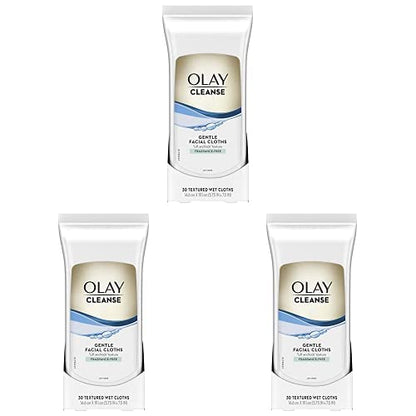 Olay Wet Cleansing Towelette, 30 Count (Pack of 3)