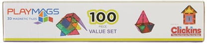 Playmags 100-Piece Magnetic Building Tiles Set