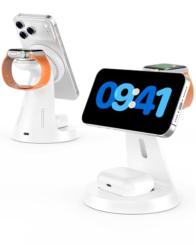 Magnetic 3-in-1 Wireless Charging Station Dock