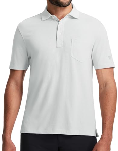 Soft Lightweight Cotton Blend Golf Polo Shirt with Pocket