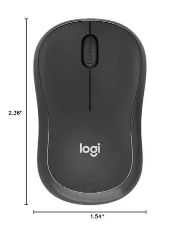 Logitech M240 Silent Bluetooth Mouse, Wireless, Compact, Portable, Smooth Tracking, 18-Month Battery, for Windows, macOS, ChromeOS, Compatible with PC, Mac, Laptop, Tablets - Graphite