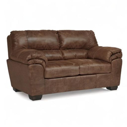 Ashley Bladen Faux Leather Loveseat, Brown