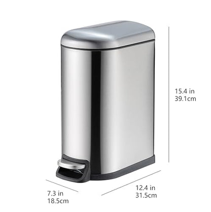 10L Amazon Basics D-Shaped Trash Can with Lid