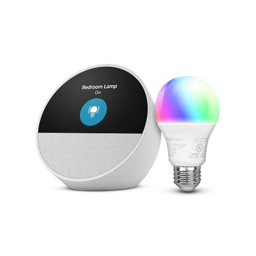 Amazon Echo Spot with Smart Color Bulb Bundle