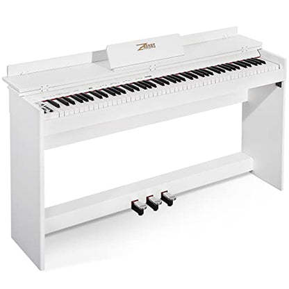 ZHRUNS Digital Piano 88 Key Full-Size Weighted Keyboard Piano,MP3 Function, Remote Control, Power Supply, 3 Pedals, MIDI/Headphone/Audio Output Feature, Suitable for Beginners/Adults