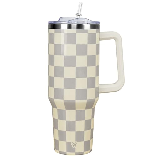 40 oz Insulated Tumbler with Handle and Straw Lid