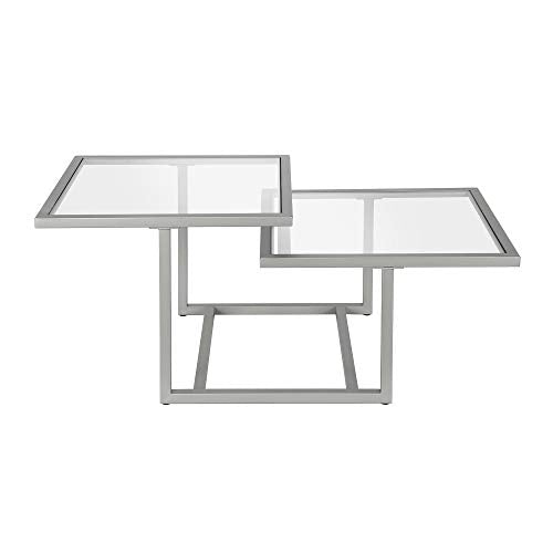 Henn&Hart 43-Inch Rectangular Glass Coffee Table