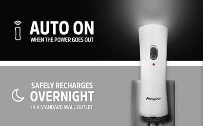 Energizer LED Rechargeable Plug-in Flashlights, Weatheready Emergency Flashlight for Hurricane Supplies and Survival Kits, Flash Light with Convenient Plug-in Design,White, 6 count (Pack of 1)