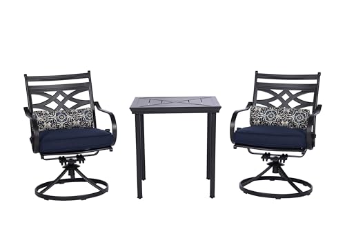 Hanover 3-Piece Patio Conversation Set with Swivel Chairs