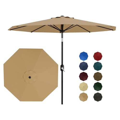 9ft Patio Umbrella Outdoor Market Table with Tilt