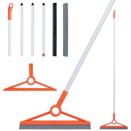 Rubber Squeegee Broom with Removable Bristle Strip