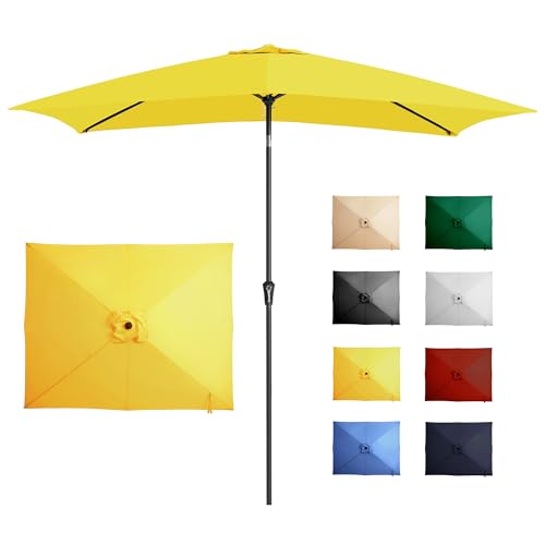 Rectangular Tilt Crank Patio Table Umbrella