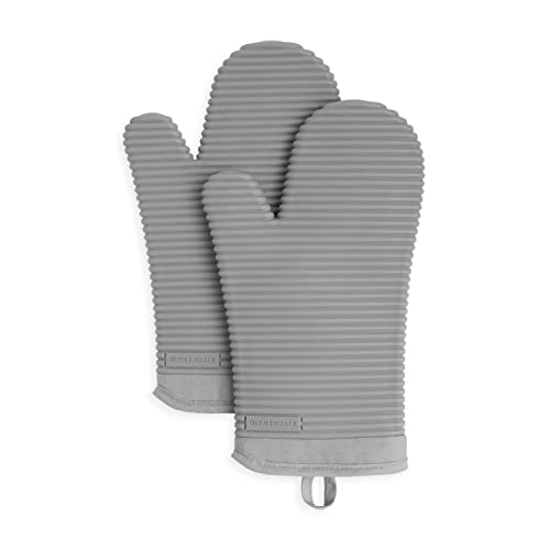 2 Pack KitchenAid Silicone Oven Mitts Ribbed Soft