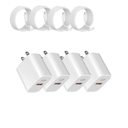 4 Pack Dual Port USB Wall Charger Blocks