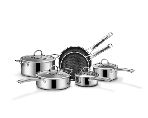 10 Piece Hybrid Stainless Steel Nonstick Cookware Set