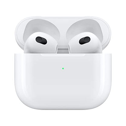 Apple AirPods (3rd Generation) Wireless Ear Buds, Bluetooth Headphones, Personalized Spatial Audio, Sweat and Water Resistant, Lightning Charging Case Included, Up to 30 Hours of Battery Life