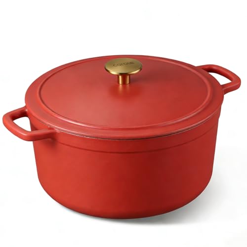 CAROTE 5 Quart Enameled Cast Iron Dutch Oven