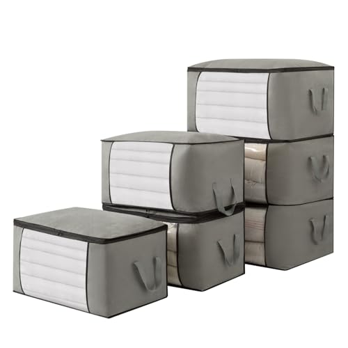 4 Pack 60L Foldable Clothes Storage Bags