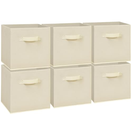 6 Pack Fabric Storage Cubes Foldable Organizer Bins