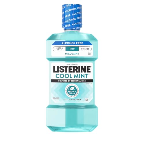 6 Pack Listerine Alcohol-Free Mild Mint Mouthwash 500 mL