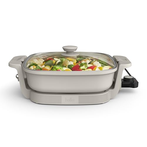 BELLA Electric Skillet with Ceramic Coating, Dishwasher-Safe