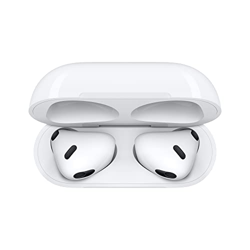 Apple AirPods (3rd Generation) Wireless Ear Buds, Bluetooth Headphones, Personalized Spatial Audio, Sweat and Water Resistant, Lightning Charging Case Included, Up to 30 Hours of Battery Life