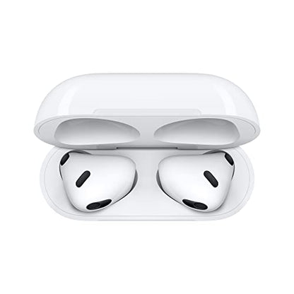 Apple AirPods (3rd Generation) Wireless Ear Buds, Bluetooth Headphones, Personalized Spatial Audio, Sweat and Water Resistant, Lightning Charging Case Included, Up to 30 Hours of Battery Life