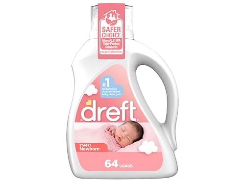 64 Loads Dreft Newborn Baby Laundry Detergent, Sensitive Skin
