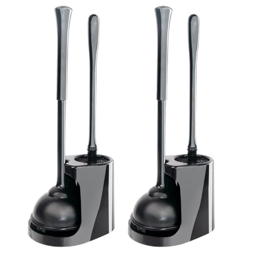 2 Pack Heavy Duty Toilet Brush and Plunger Set