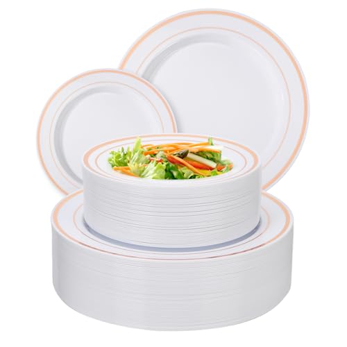 100 Pack Heavy Duty Disposable Plastic Plates
