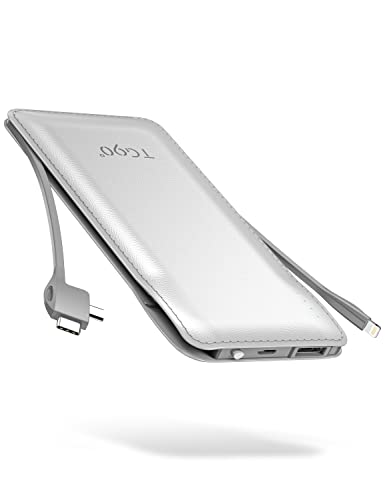 10000mAh Portable Charger with Built-in Cables